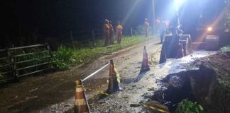 Ponte na comunidade de Caco de Pote sofre danos após acidente e passará por obras de recuperação
